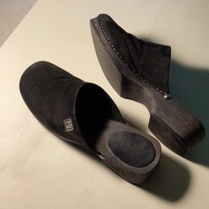 Original Chanel black suede clogs size 39